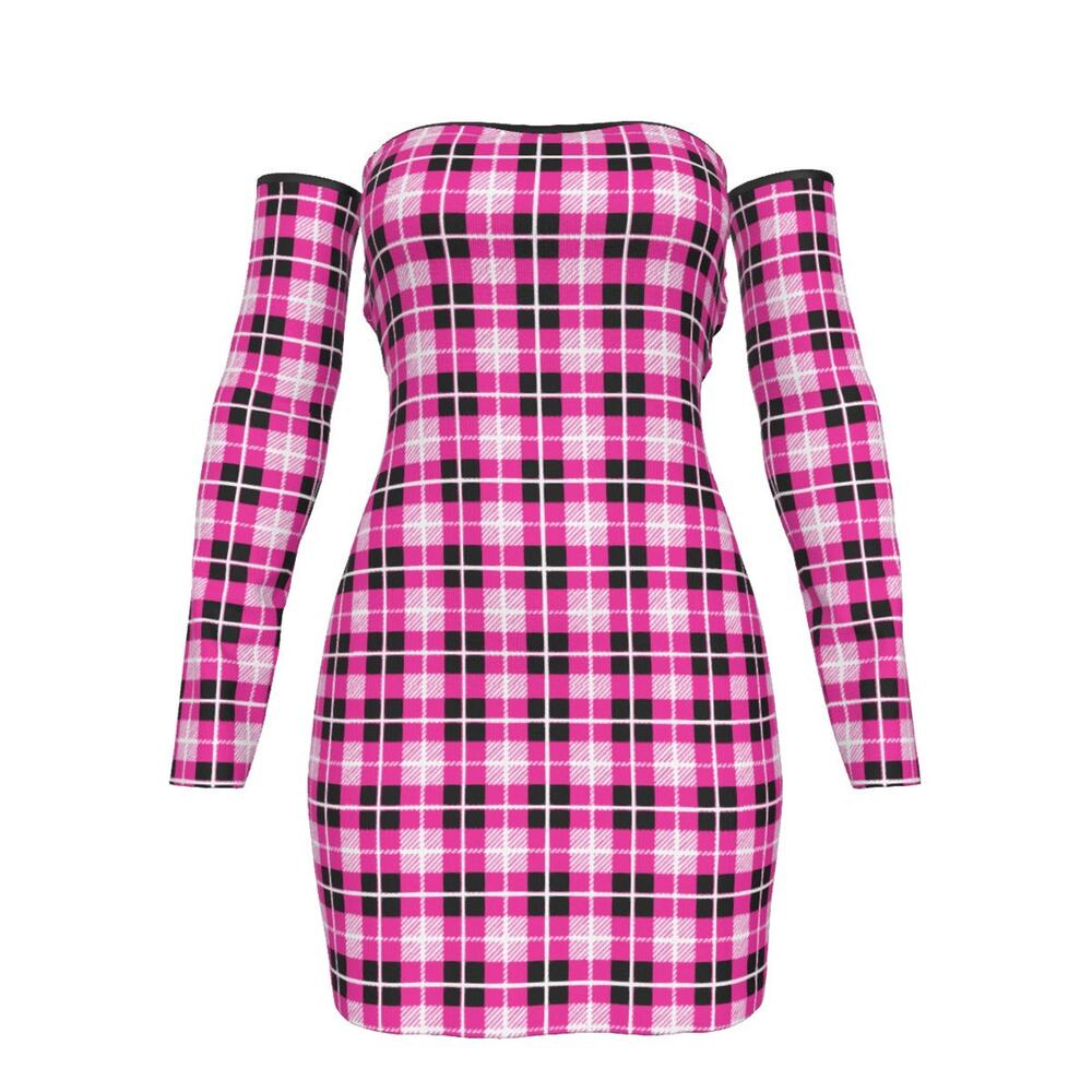 Fullbreedcustom Print Women's Off-shoulder Back Lace-up Dress